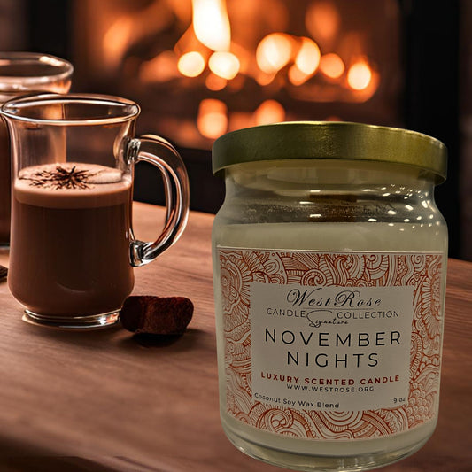 Signature Luxury Candle 9 oz, November Nights